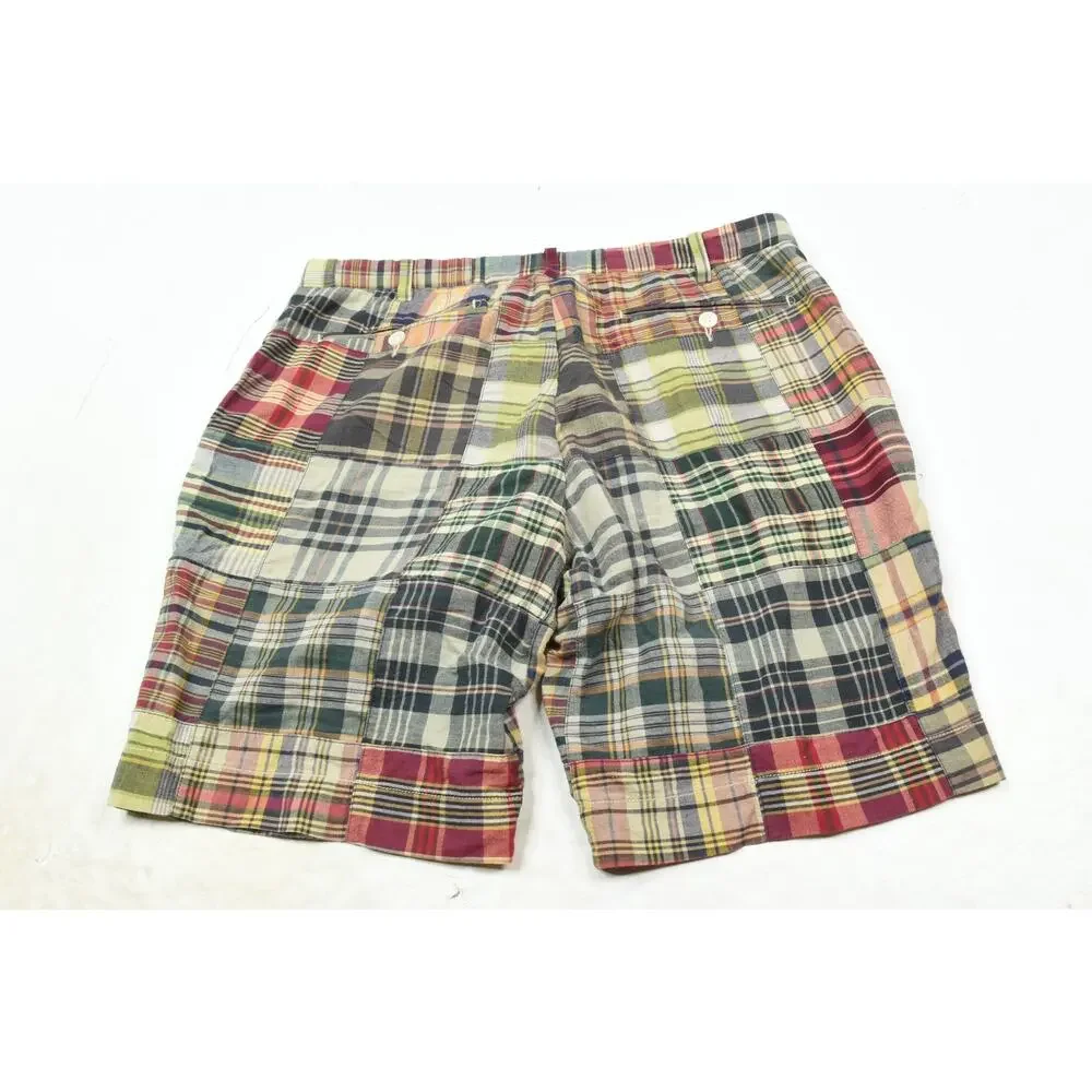 Polo Ralph Lauren Patchwork Madras Shorts Mens 34 Plaid Cotton Classic Fit